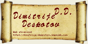 Dimitrije Despotov vizit kartica